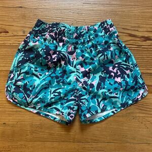 Columbia teal blue girls athletic floral pocket‎ shorts SIZE S